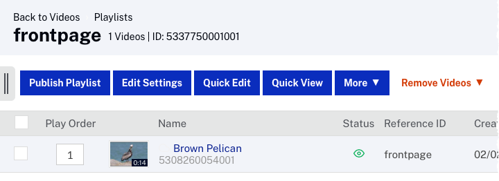 Vidéo dans la playlist